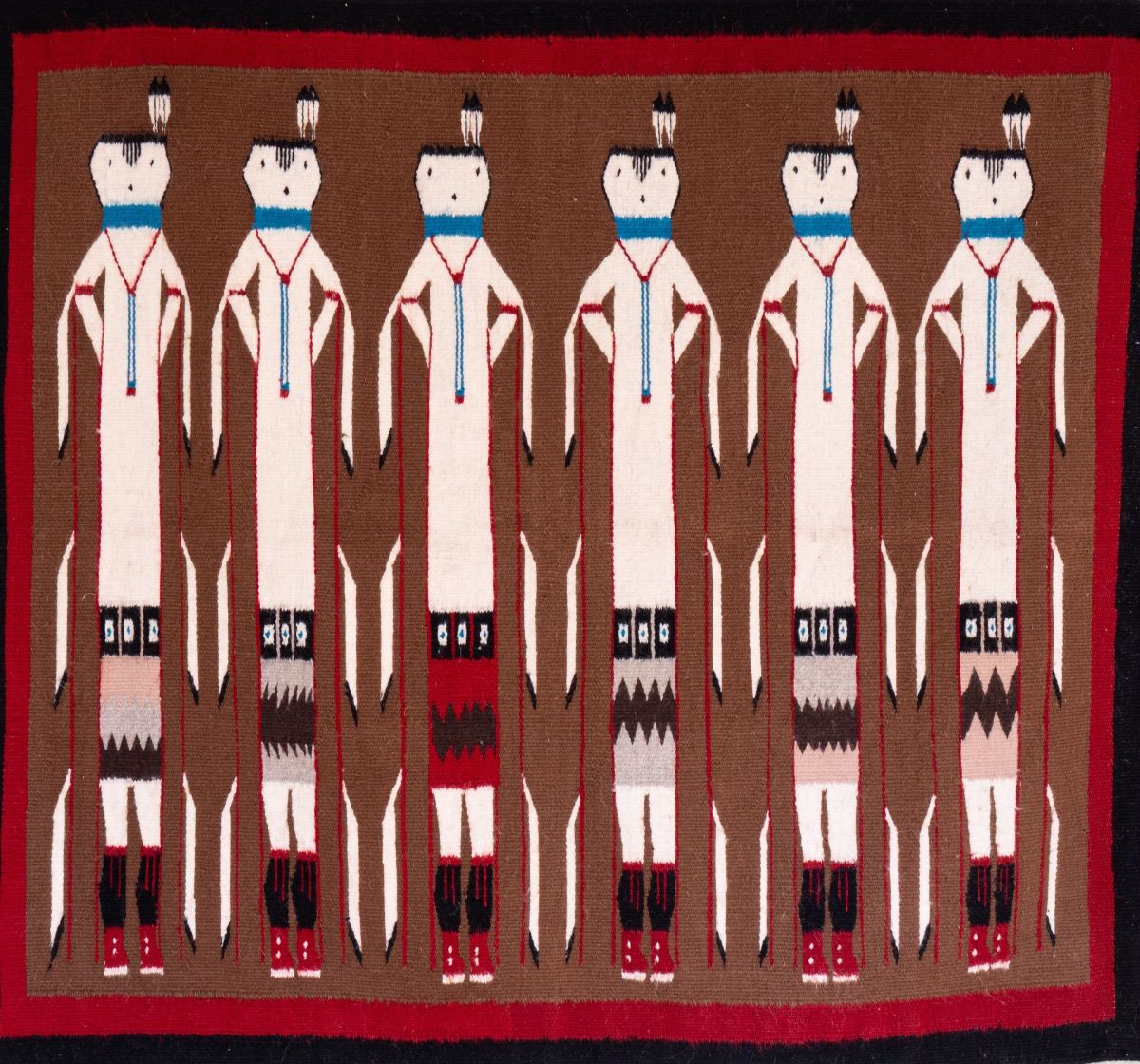 Yei Rug with Brown Background - J-35